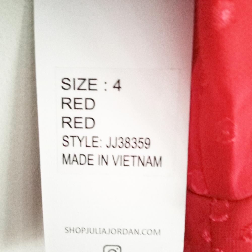Julia Jordan NWT Red Flutter Sleeve Chiffon Midi  Woman's Dress - Picture 3 of 8
